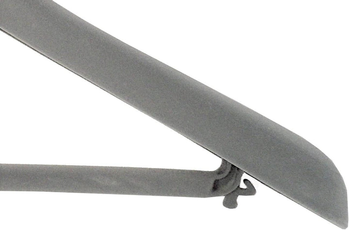 Kleiderbuegelshop24 Sonderposten !!! Samtbügel mit DRUCKSTELLEN für Anzüge, 42 cm, grau, NEU, 50 Stü