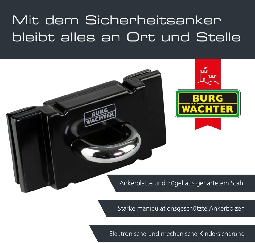 BURG-WÄCHTER Befestigungsanker - Wand- und Bodenanker - Sicherung für Fahrrad, Motorrad, Boot - Anke
