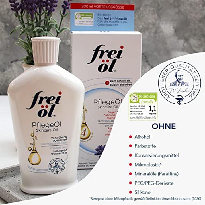 frei öl PflegeÖl, Hautpflege-Spezialist gegen Narben, Dehnungsstreifen und Pigmentflecken, Körperöl,