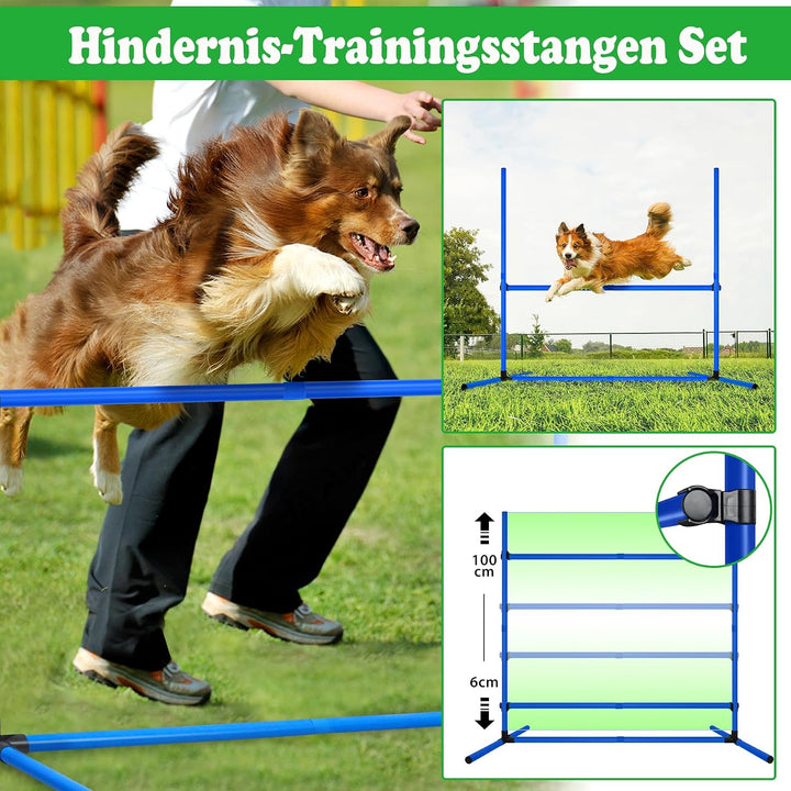 SUBTLETY 4 Stück Hürdenset Einstellbar Slalomstangen mit Tragtasche, Kunststoff Agility Ausrüstung f