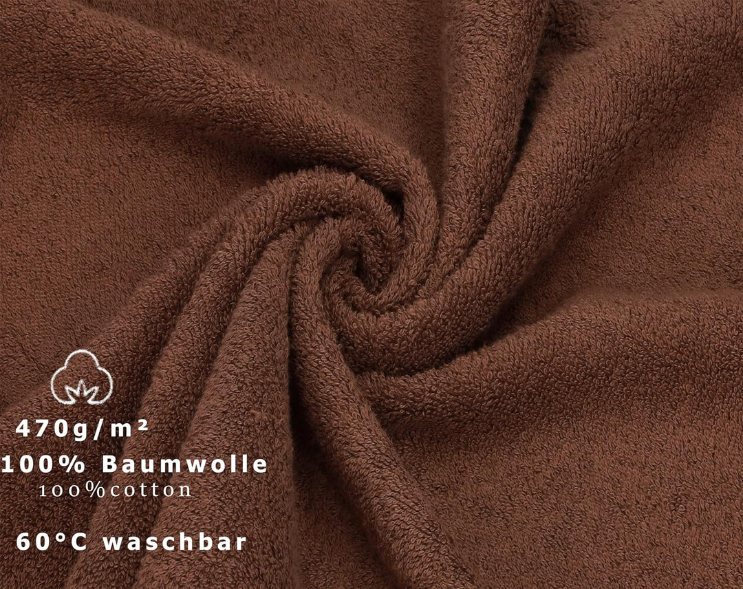 Betz 8 Stück Handtücher Set Grösse 50 x 100 cm Handtuch Premium 100% Baumwolle Farbe nuss, Nuss