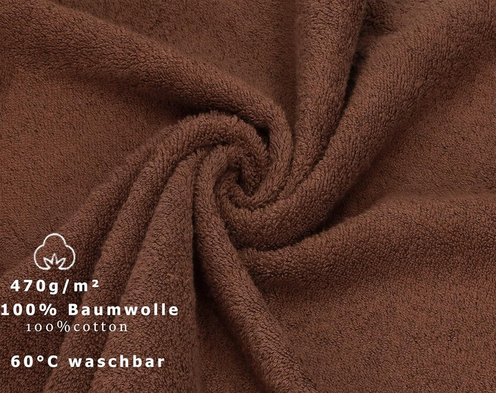 Betz 8 Stück Handtücher Set Grösse 50 x 100 cm Handtuch Premium 100% Baumwolle Farbe nuss, Nuss
