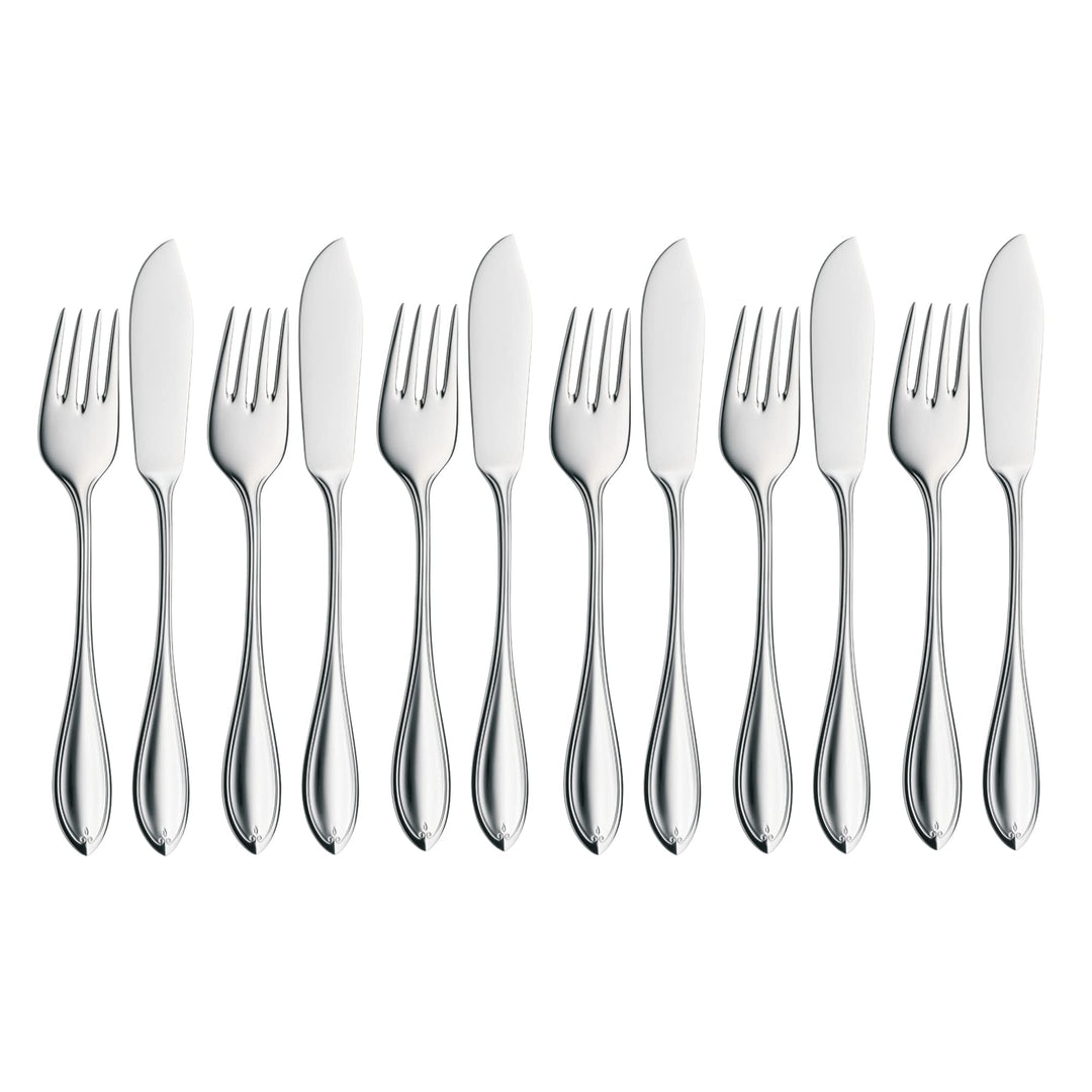 WMF Premiere Fischbesteck 12 teilig, 6 Personen, Fischgabel, Fischmesser, Cromargan protect Edelstah