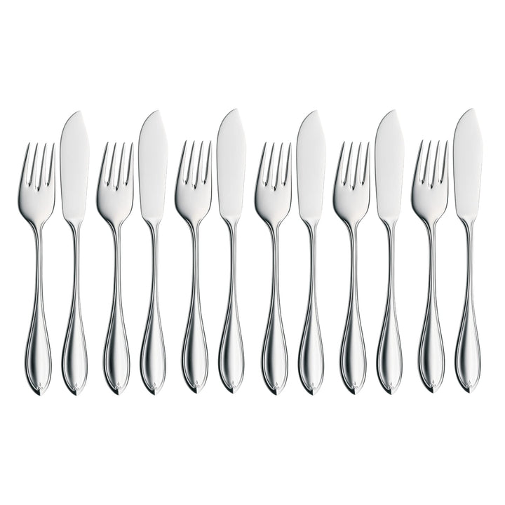 WMF Premiere Fischbesteck 12 teilig, 6 Personen, Fischgabel, Fischmesser, Cromargan protect Edelstah