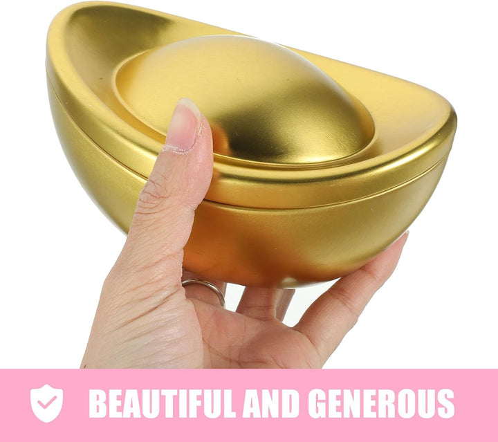 Gadpiparty 3 Stück Goldfarbene Bonbondose aus Weissblech im Barrenform Design Leichte und Strapazier
