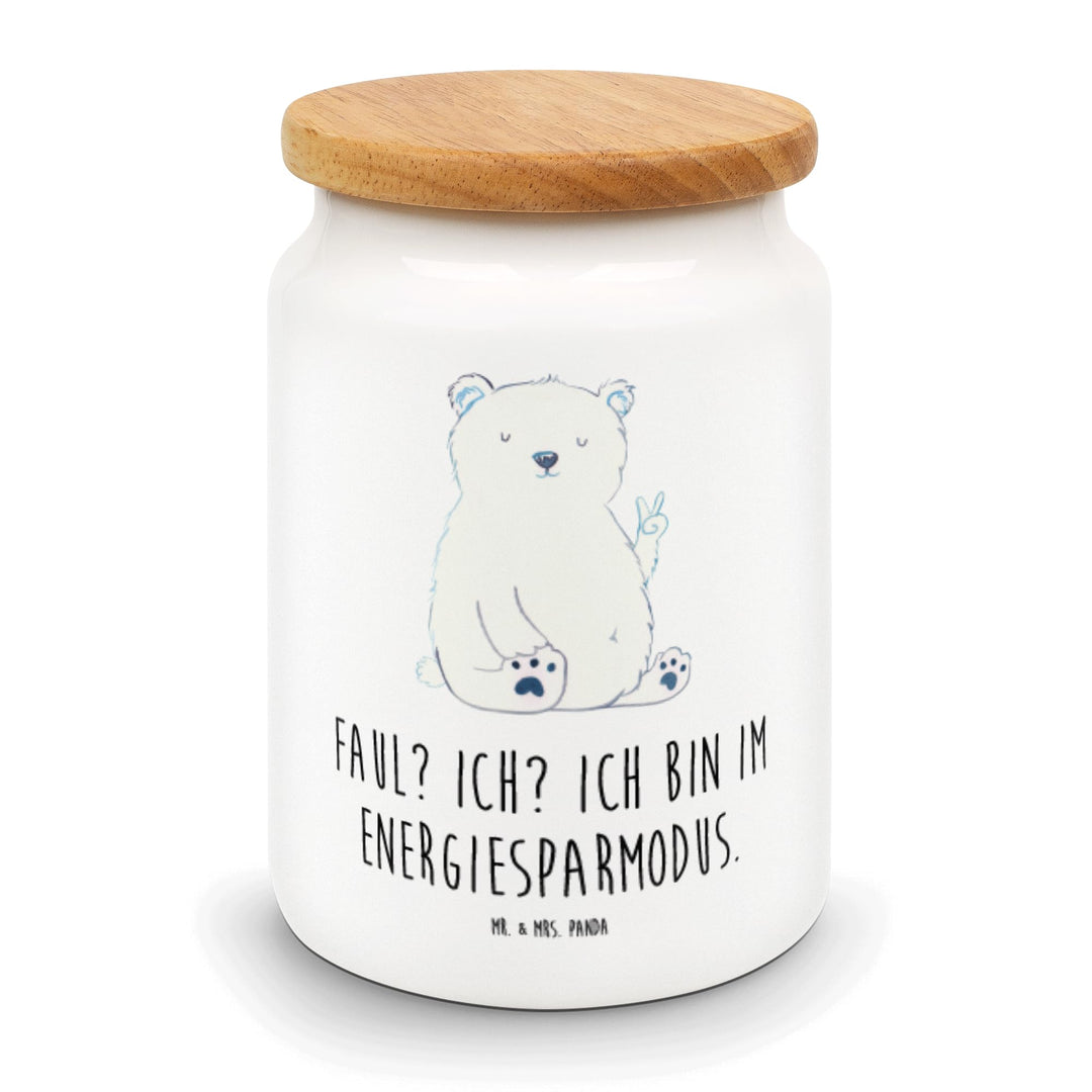 Mr. & Mrs. Panda Dose Eisbär Faul - Geschenk, Bär, Entspannen, Arbeit, zuckerdose, Homeoffice, Nordp