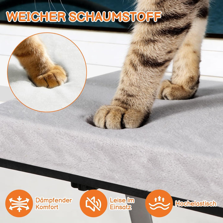 Katzen Fensterliege, Zvonema Stabiles Katzenbett Fensterbank mit Metallbefestigung, 61 x 30 cm Gross