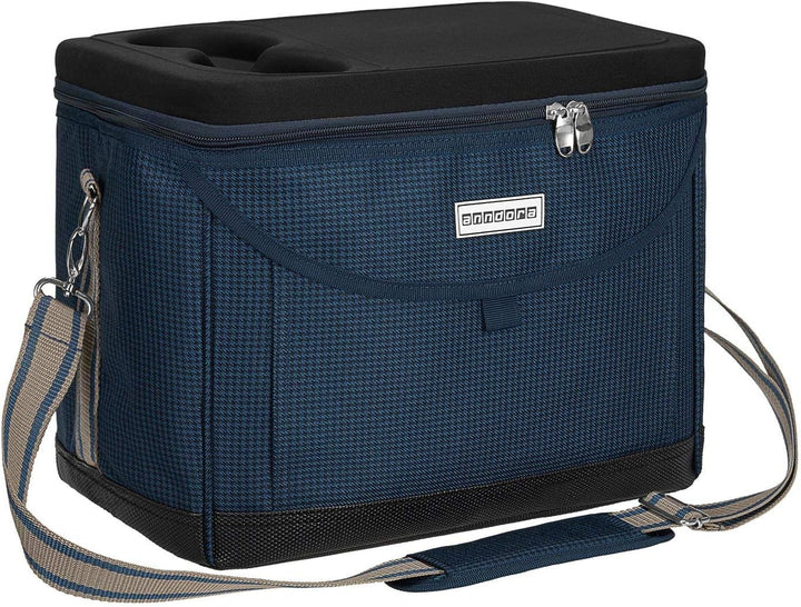 anndora Kühltasche 22 L Picknick Kühlbox 35 x 24 x 27 cm - Farbauswahl, Blau Hahnentritt