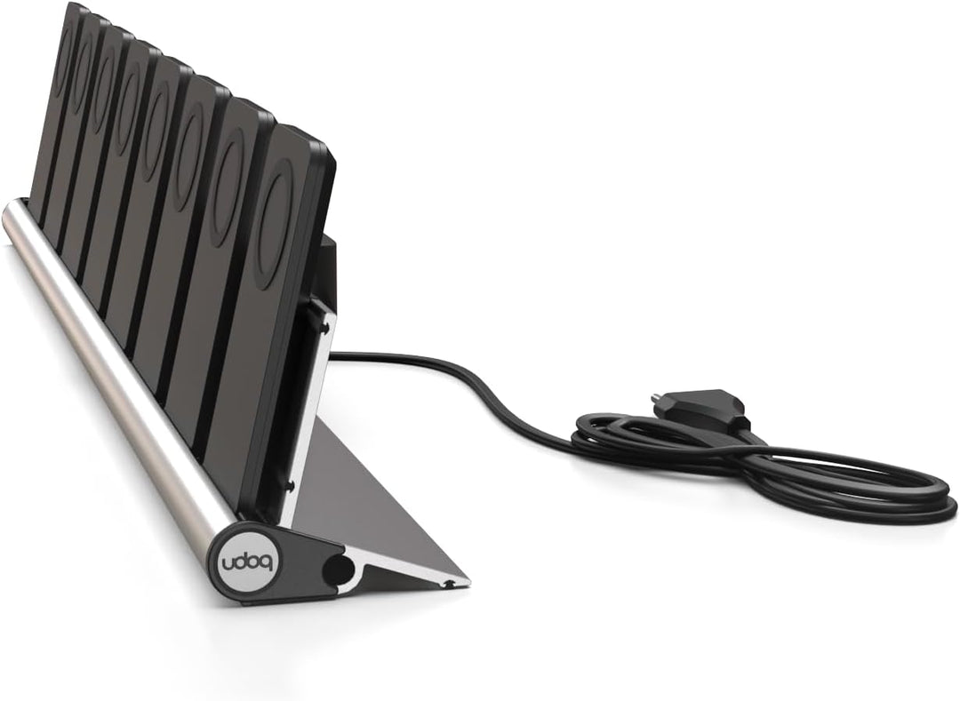 udoq 700 Multi Ladestation für iPhone Tablet und AirPods, hochwertiges Design 4mm Aluminium, Lightni
