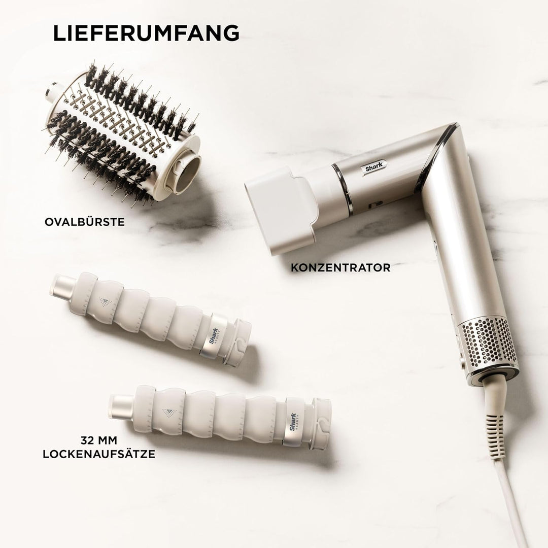 Shark FlexStyle 3-in-1 Luftstyler &amp; Haartrockner, Auto-Wrap-Lockenaufsatz, Ovalbürste, Konzentrator,