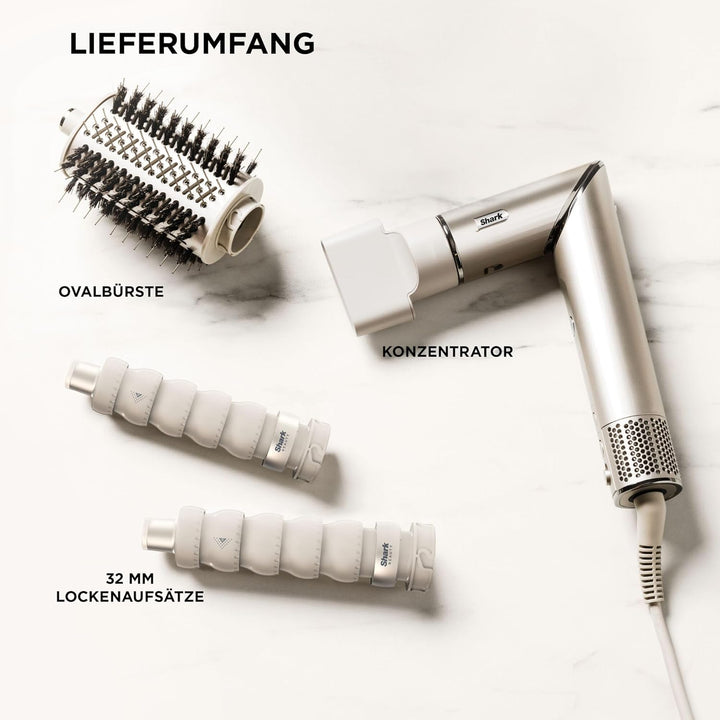 Shark FlexStyle 3-in-1 Luftstyler &amp; Haartrockner, Auto-Wrap-Lockenaufsatz, Ovalbürste, Konzentrator,