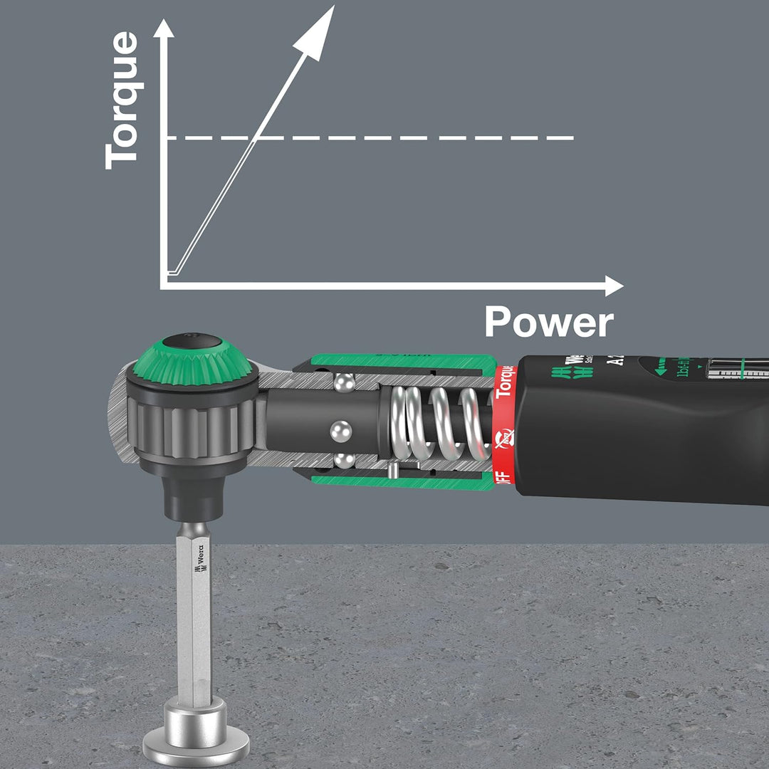 Wera 05075832001 Safe-Torque A 2 Set 1, Drehmomentschlüssel-Satz, 1/4" Sechskant, 2-12 Nm, 23-teilig