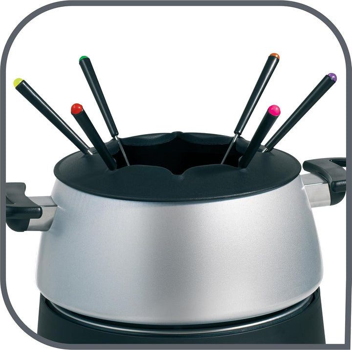 Tefal EF3000 Base Ronde Fondue | 1,200 Watt | mit sechs Gabeln | Für jede Fondueart: Öl, Käse, Schok
