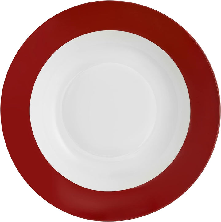 AMBITION Tafelservice rot weiss Aura Red Geschirrset für 6 Personen 18-teilig Porzellan Teller Spülm