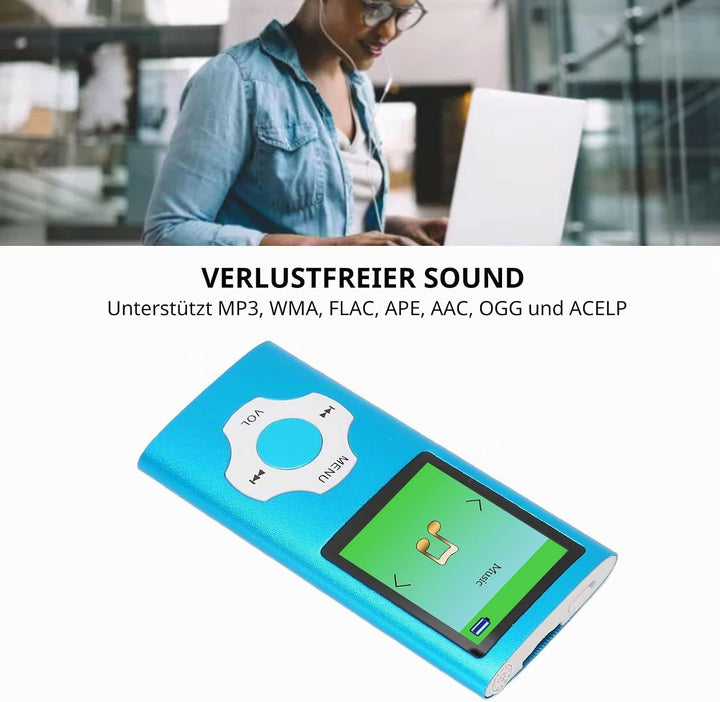 MP3-Player mit 1,8-Zoll-LCD-Bildschirm, Tragbarer Musik-MP3-Player, Unterstützt, UKW-Radio, E-Book,