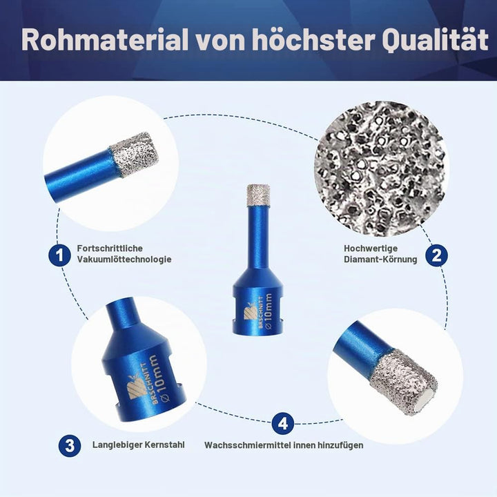 Diamant Fliesenbohrer 10mm - 5 stücke M14 Diamantbohrer Lochsäge für Fliesen Porzellan Keramik Marmo