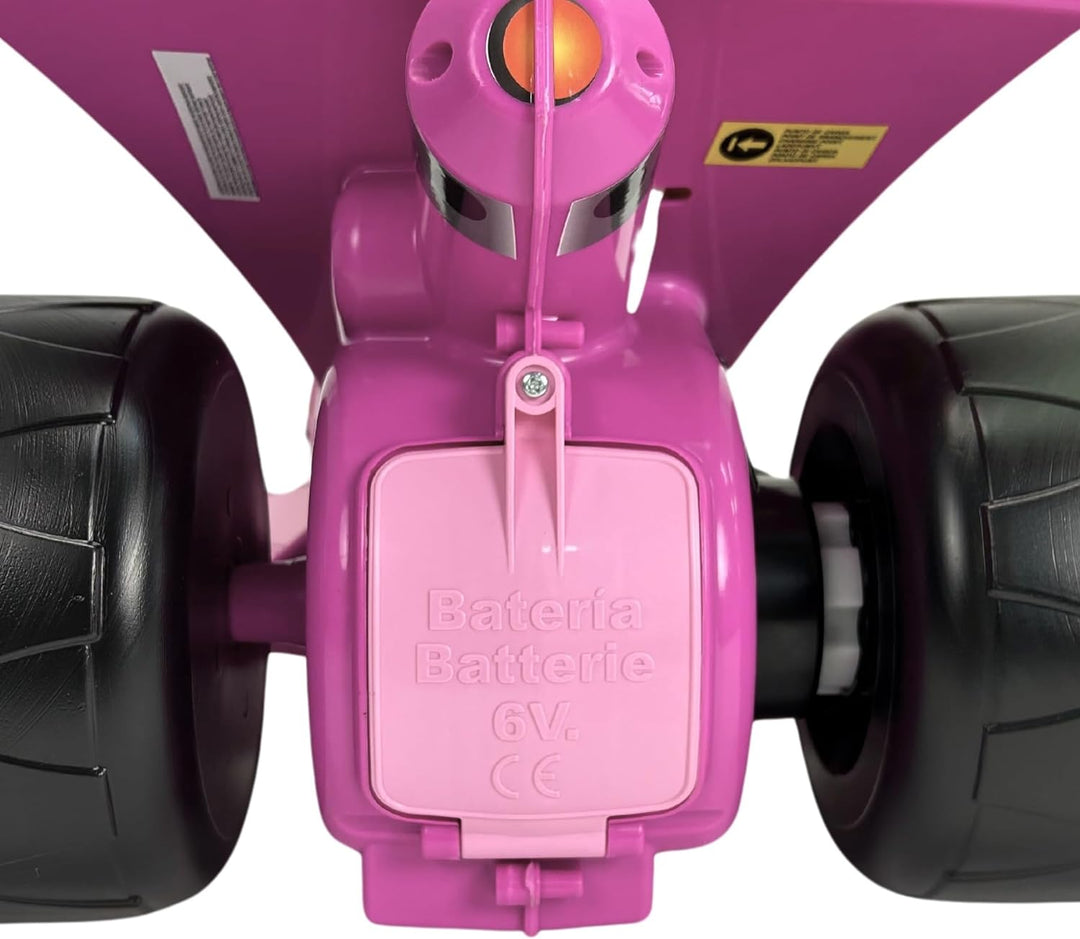 INJUSA - Elektromotorrad Minnie Mouse Samurai, 6V Batterie, für Kinder von 1 bis 3 Jahren, mit Gaspe