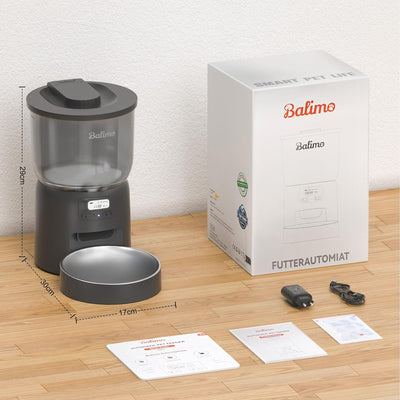 Balimo Dick 3L futterautomat Katze, Automatisches Katzen- Und Hundefutter Mit Getreideschale Aus Ede