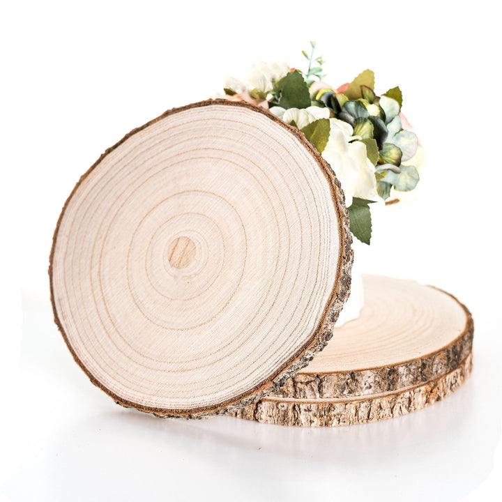 Holzscheiben Rund 20–23 cm 3 Stück Baumscheiben Tischdeko Hochzeit mit Rinde 15 mm Holzplatte Rund f