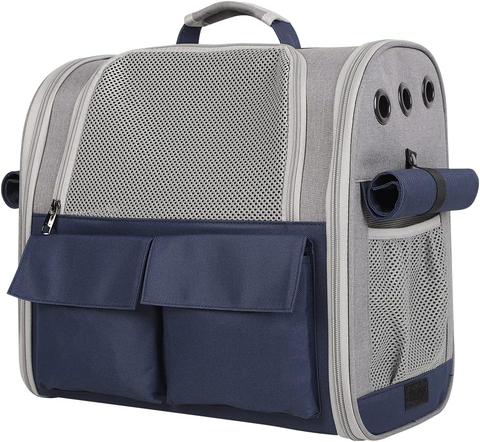 Transporttasche für Haustiere Katzen Hunde 10kg, Tragbare Rucksack Grosser Geräumig 4 Eintritt Top Ö