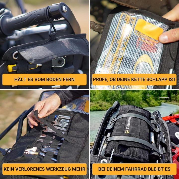 Odinsberg Heavy Duty Tool Roll Werkzeugrolle für Motorrad - Werkzeugtasche ohne Inhalt mit Taktische