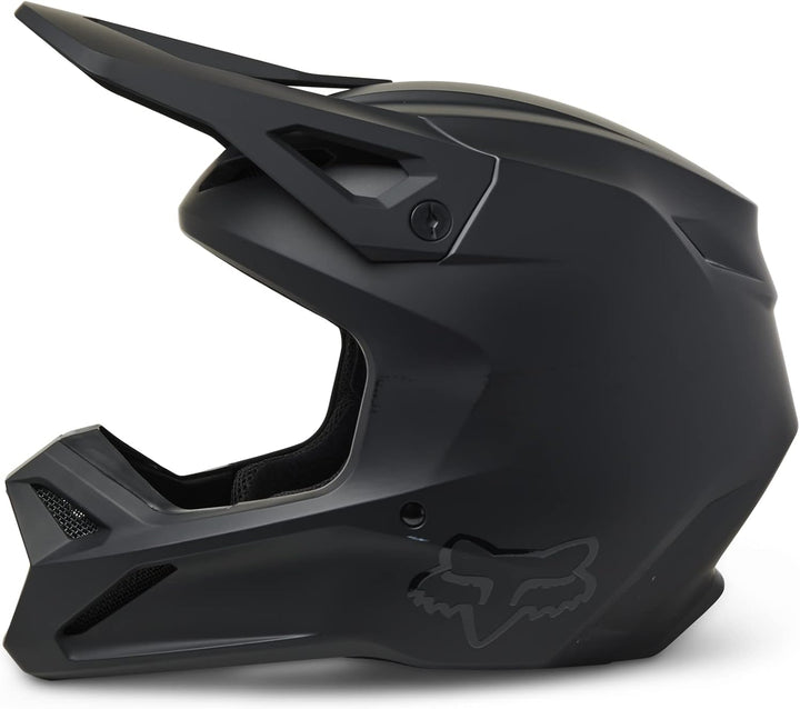 Fox Motocross-Helm V1 Solid Matte Black Schwarz XXL, Schwarz XXL