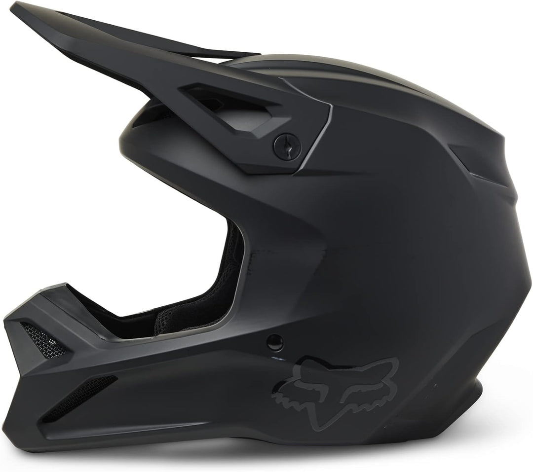 Fox Motocross-Helm V1 Solid Matte Black Schwarz XXL, Schwarz XXL