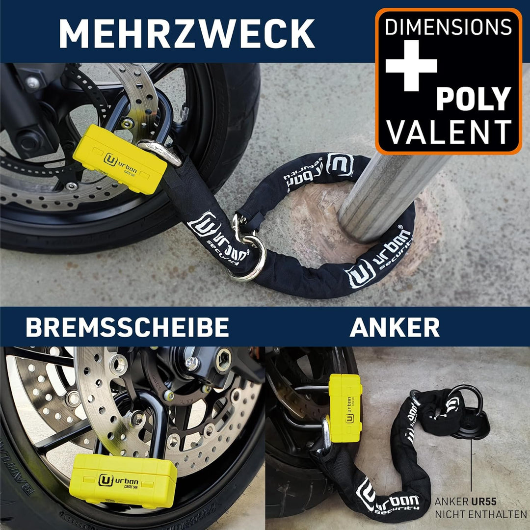 urban UR74120L Motorradschloss Scheibenschloss, Hohe Sicherheit, Diebstahlsicherung Homologiert SRA,