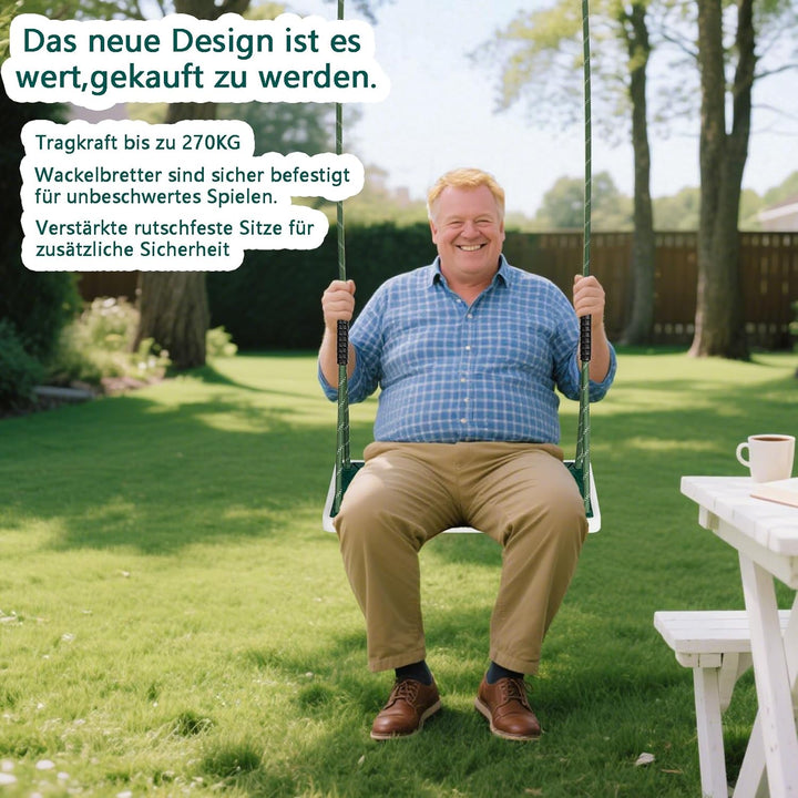 Schaukel Garten, Rutschfester Baumschaukel Verdickter weicher Gummi Schaukelsitz Set mit verstellbar