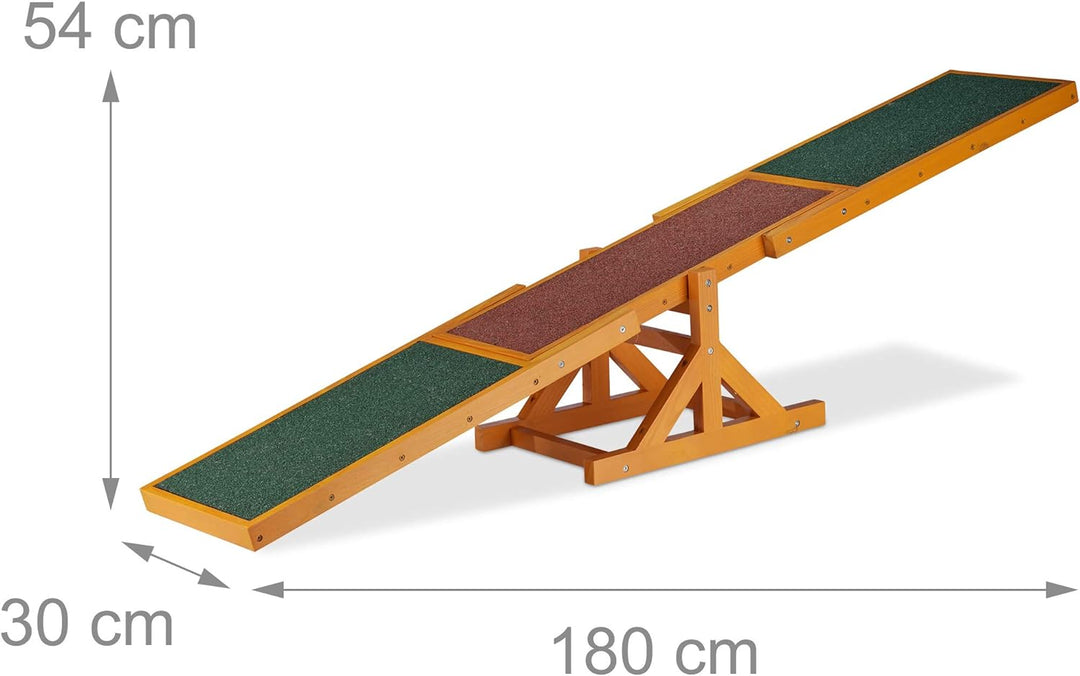 Relaxdays Dog Agility Wippe, Agility Training, grosse & kleine Hunde, Hundetraining, Hundewippe, 54