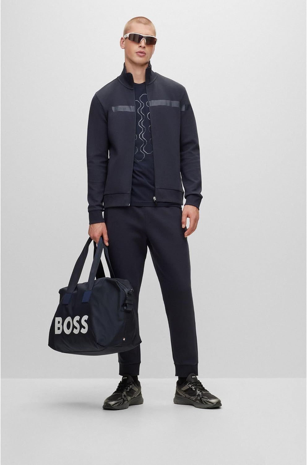 BOSS Herren Hadiko 1 Jogginghose aus Baumwoll-Mix mit HD-Logo-Print XXL Dark Blue402, XXL Dark Blue4