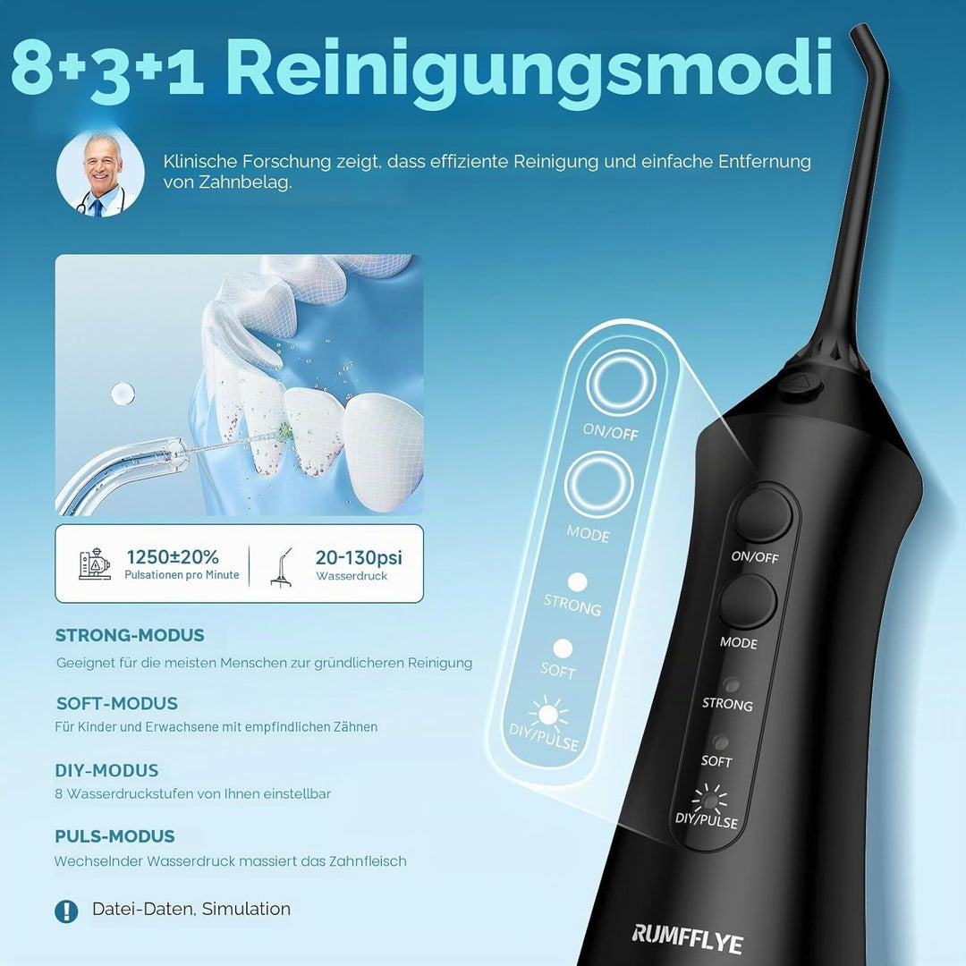 Munddusche Kabellos 4 Modi 12 Stufen Water Flosser 0.6MM Wasserstrahl Oral Elektrische Zahnseide Zah