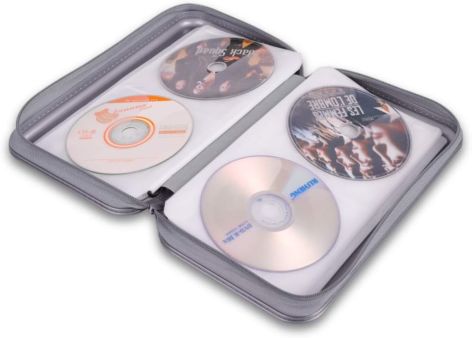 alavisxf xx CD Tasche, 96 CD/DVD Tasche Hartplastik CD Taschen Aufbewahrung Schutzhülle DVD Lagerung