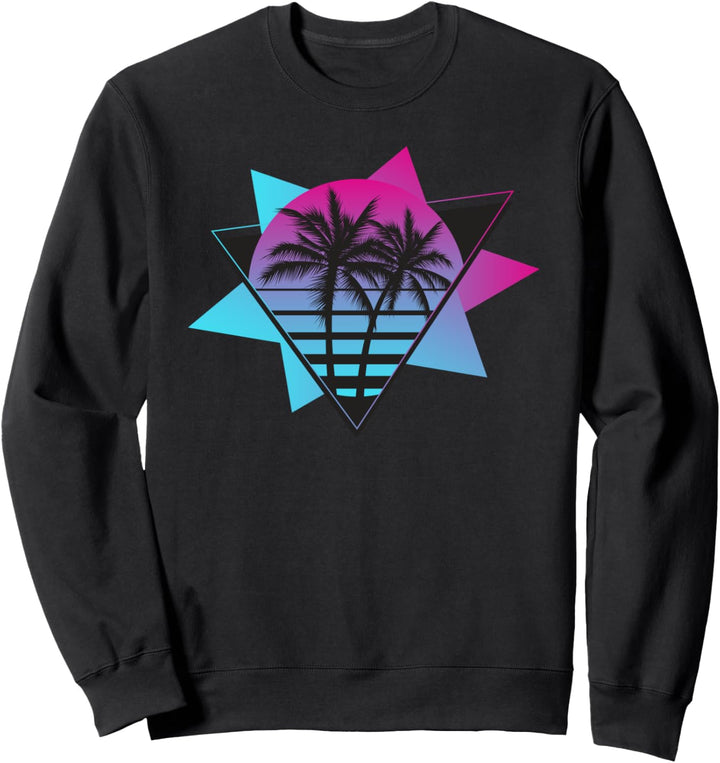 Vaporwave Palm Trees - 80s 90s Synthwave Retrowave Retro Sun Sweatshirt