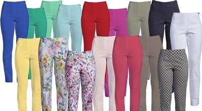 Robell Style MARIE07 – Bequeme, Bengaline Stretch Capri-Hose, Gerade geschnittenes Bein mit Schlitz