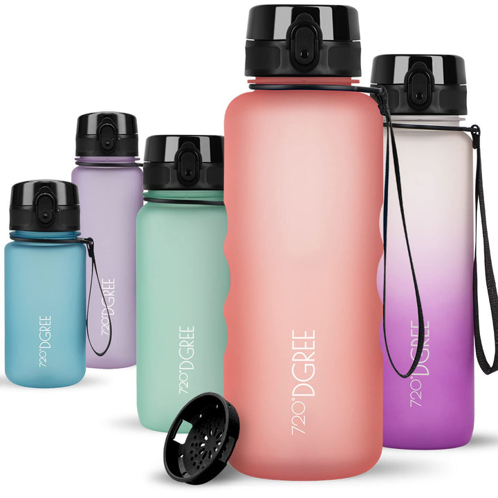 720°DGREE Trinkflasche 1,5 Liter “uberBottle“ softTouch +Sieb - BPA-Frei - XL Wasserflasche für Gym,