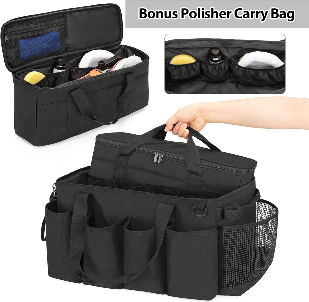 Grosse Auto Pflege Tasche mit Polier Trage Tasche, mit Grosser Kapazität & Tragbare Griffe, Autoo Re