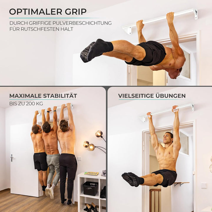 PULLUP & DIP Klimmzugstange zur Wandmontage über Türrahmen – Stabile Reckstange für Home Gym – Ideal