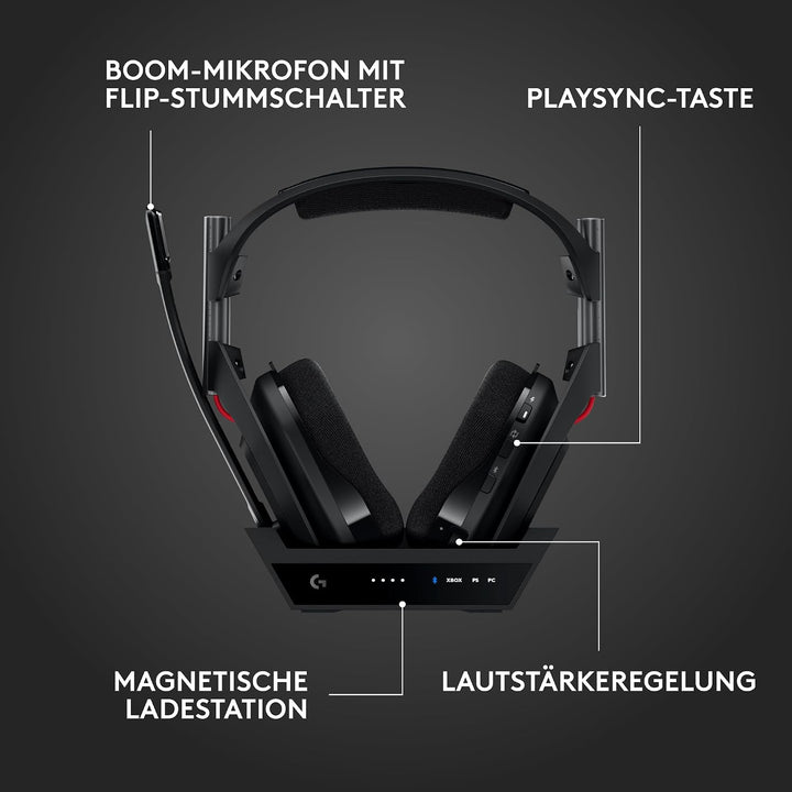 Logitech G Astro A50 LIGHTSPEED kabellose Gaming-Headset + Basisstation (Gen 5), PRO-G GRAPHENE, 3-S