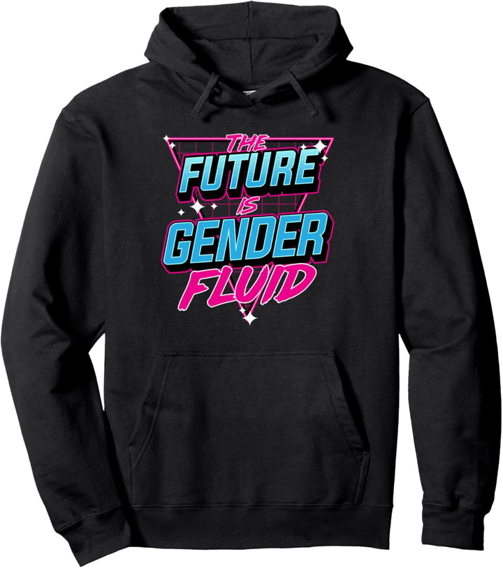 The Future Is Genderfluid 60s 70s 80s 90s Retro Nonbinary Pullover Hoodie