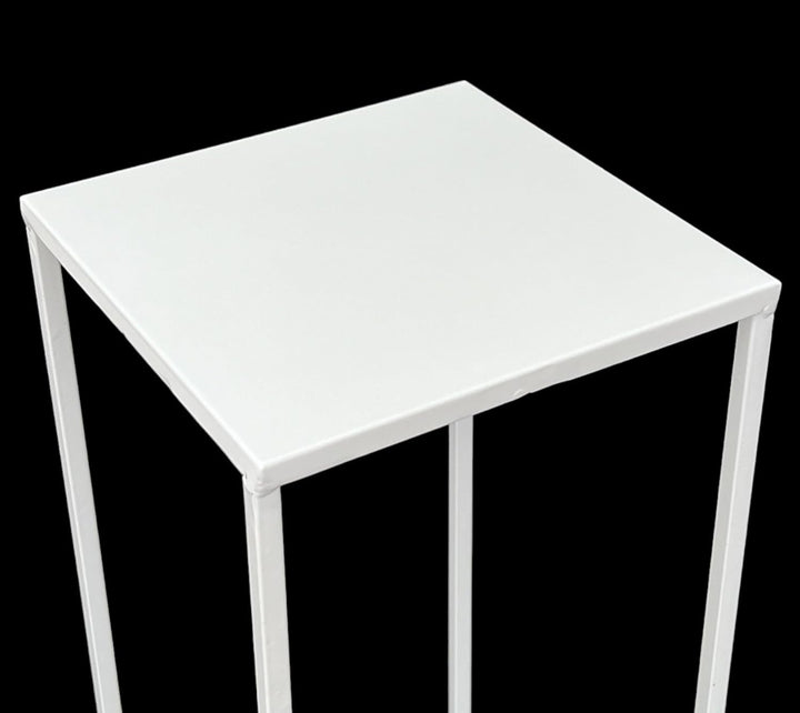 DanDiBo Blumenhocker Metall Weiss Eckig 50 - 70 cm Blumenständer Beistelltisch 96482 Blumensäule Mod