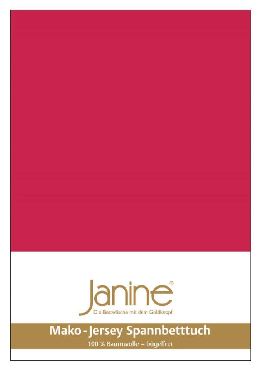 Janine Spannbetttuch 5007 Mako Jersey 180/200 bis 200/200 cm rot Fb. 61 180/200 cm - 200/200 cm Rot,