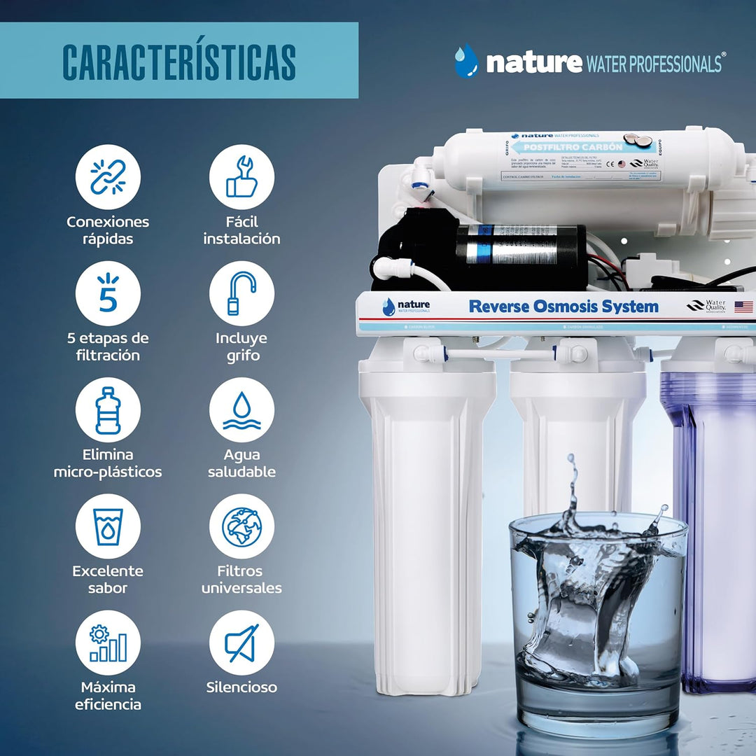 Nature Water Professionals Umkehrosmose-Ausrüstung, 5 Stufen, Kapazität für 6 l, inkl. 75 GPD-Membra