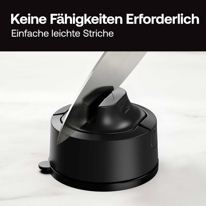 AnySharp Evo Messerschärfer, Freihändige Sicherheit, PowerGrip Saugnapf, Sicheres Schärfen aller Küc