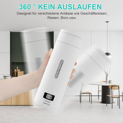 Reise Wasserkocher Klein, Elektrische Wassertasse,220V 300W Schnellkoch-Teekanne-Heizbecher mit Temp