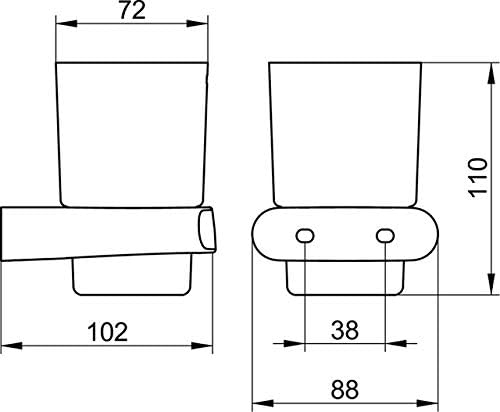 Keuco Glashalter Elegance kpl. mit Echtkristall-Glas verchromt