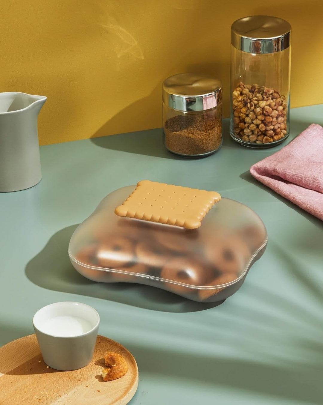 Alessi Mary Biscuit ASG07 I - Design Keksdose mit Deckel, Thermoplastisches Harz, Eis,30 x 1.19 x 12