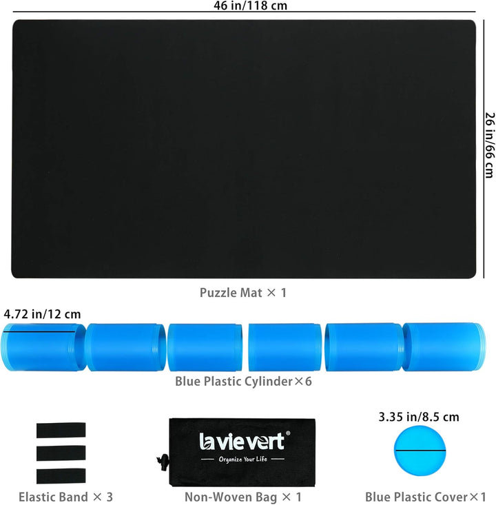 LAVIEVERT 2 mm Dickes Neopren, doppelseitig, Schwarz & Khaki, Puzzle-Aufbewahrungsmatte, Puzzle-Aufb