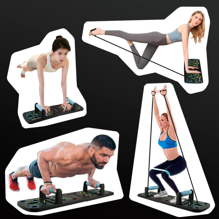 Push Up Board, 17 in 1 Faltbare Liegestütz Brett mit Handgriff, Multi-Funktions Portable Liegestützg