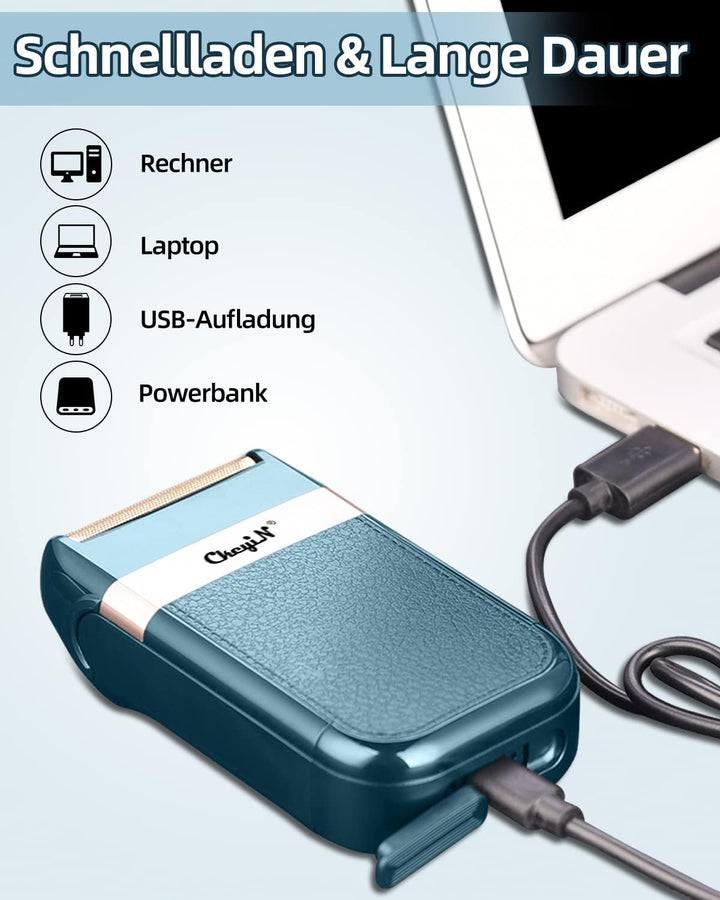 CkeyiN Elektrorasierer Herren, Rasierer Elektrisch, Rasierapparat Blau,Präzisionstrimmer,Barber Shav